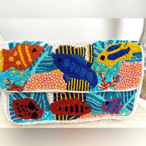 MADE INDIA VIRAL Colorful Beaded Fish Design Women's Bag - NEW
